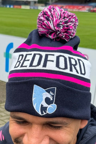 Bedford Blues Bobble Hat - Navy/Pink